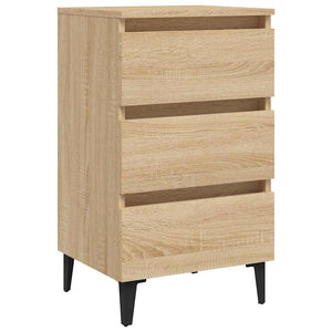 Κομοδίνα 2 τεμ. Sonoma Δρυς 40 x 35 x 69 εκ. με Μεταλλικά Πόδια