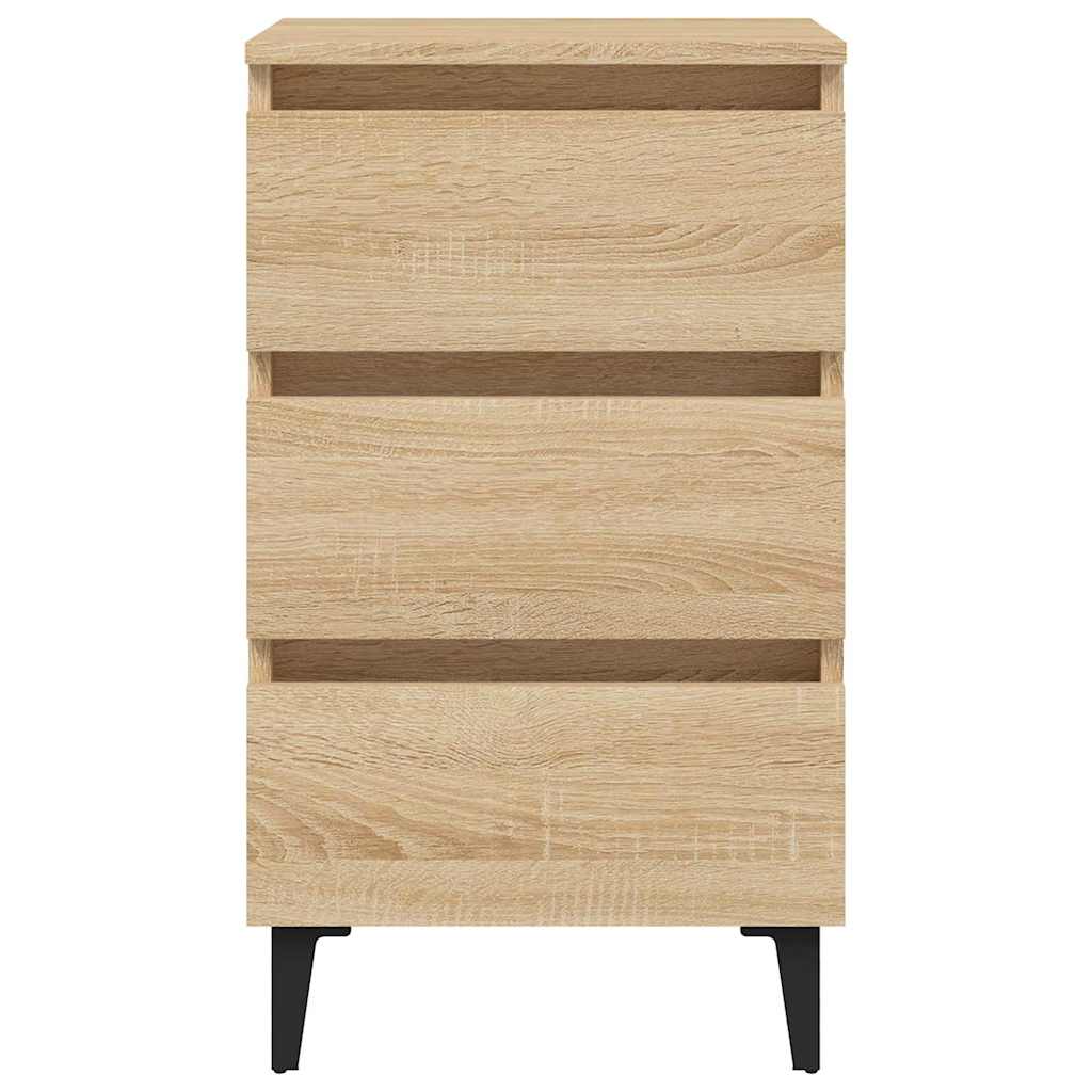 Κομοδίνα 2 τεμ. Sonoma Δρυς 40 x 35 x 69 εκ. με Μεταλλικά Πόδια