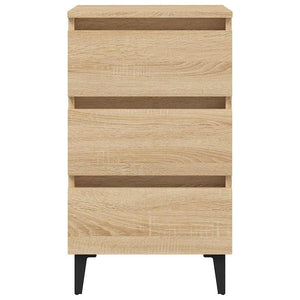 Κομοδίνα 2 τεμ. Sonoma Δρυς 40 x 35 x 69 εκ. με Μεταλλικά Πόδια