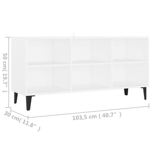 Έπιπλο Τηλεόρασης Καπνιστή Λευκό 103,5x30x50 εκ Μεταλλικά Πόδια