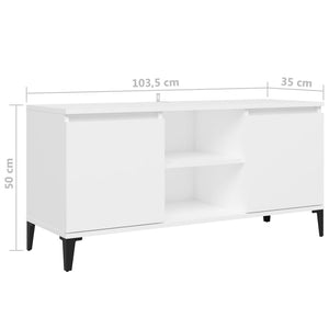 Έπιπλο Τηλεόρασης Μεταλ. Λευκό 103,5x35x50 εκ. Μεταλλικά Πόδια