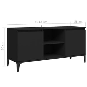 Έπιπλο Τηλεόρασης Μαύρο 103,5x35x50 εκ. με Μεταλλικά Πόδια