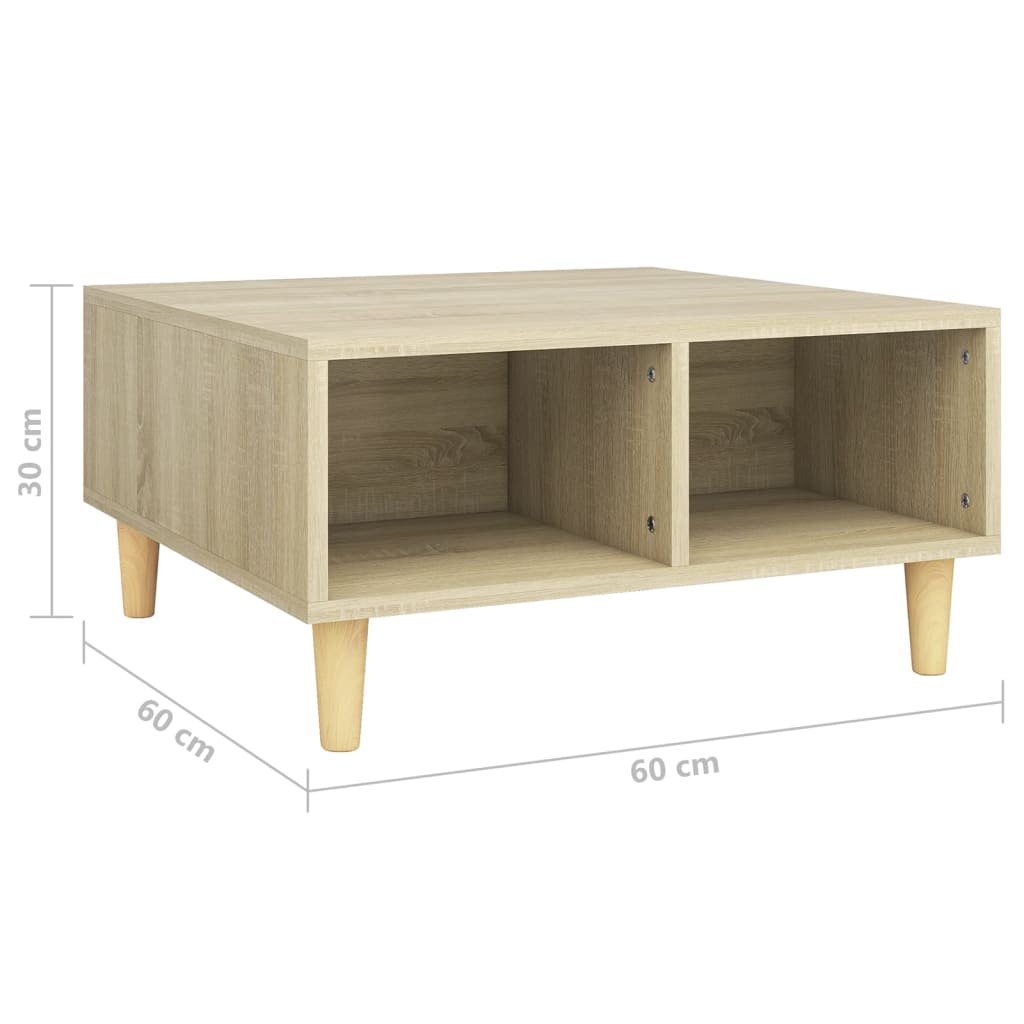 Τραπεζάκι Σαλονιού Sonoma Δρυς 60x60x30 εκ. Επεξεργασμένο Ξύλο
