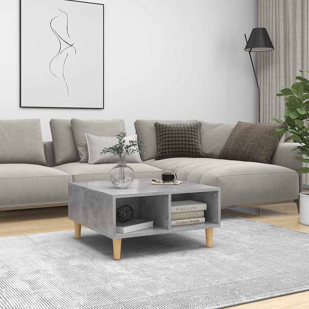 Τραπεζάκι Σαλονιού Γκρι Σκυρ. 60x60x30 εκ. Επεξεργασμένο Ξύλο - Pakobazaar