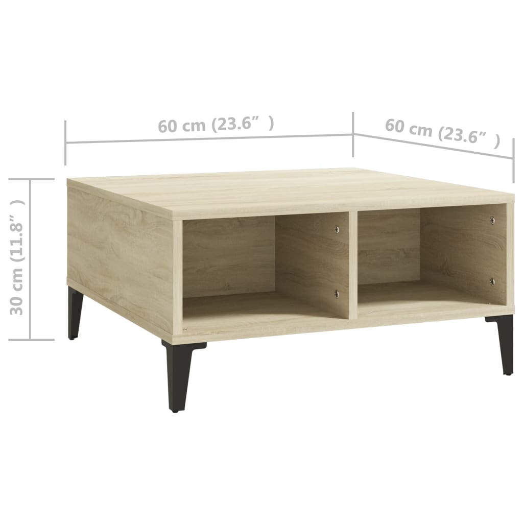 Τραπεζάκι Σαλονιού Sonoma Δρυς 60x60x30 εκ. Επεξεργασμένο Ξύλο