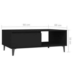 Τραπεζάκι Σαλονιού Μαύρο 90 x 60 x 35 εκ. από Μοριοσανίδα - Pakobazaar