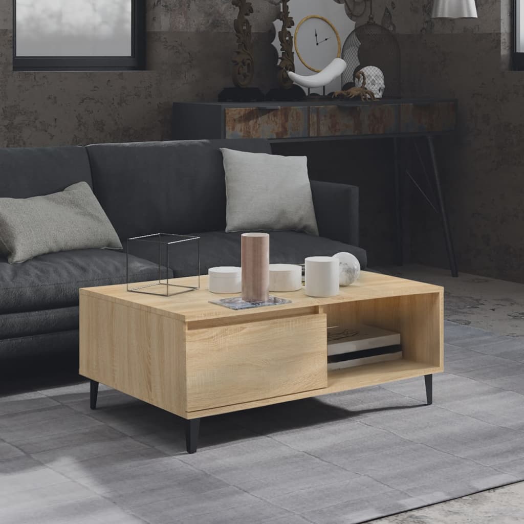 Τραπεζάκι Σαλονιού Sonoma Δρυς 90x60x35 εκ. Επεξεργασμένο Ξύλο - Pakobazaar