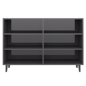 Ραφιέρα Γυαλιστερή Γκρι 103,5 x 35 x 70 εκ. από Επεξ. Ξύλο - Pakobazaar