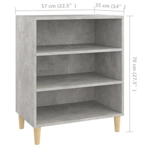 Ντουλάπι Γκρι Σκυροδέματος 57x35x70 εκ. Επεξεργασμένο Ξύλο