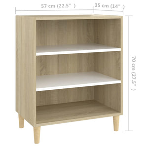 Ραφιέρα Λευκό / Sonoma Δρυς 57 x 35 x 70 εκ. από Μοριοσανίδα