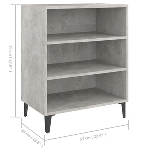 Ντουλάπι Γκρι Σκυροδέματος 57x35x70 εκ. Επεξεργασμένο Ξύλο