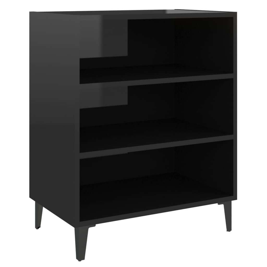 Ραφιέρα Γυαλιστερό Μαύρο 57 x 35 x 70 εκ. από Επεξ. Ξύλο
