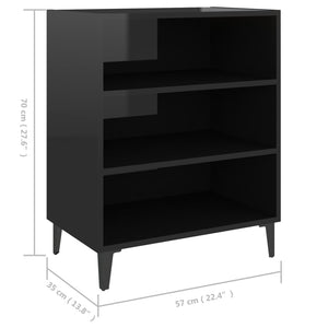 Ραφιέρα Γυαλιστερό Μαύρο 57 x 35 x 70 εκ. από Επεξ. Ξύλο