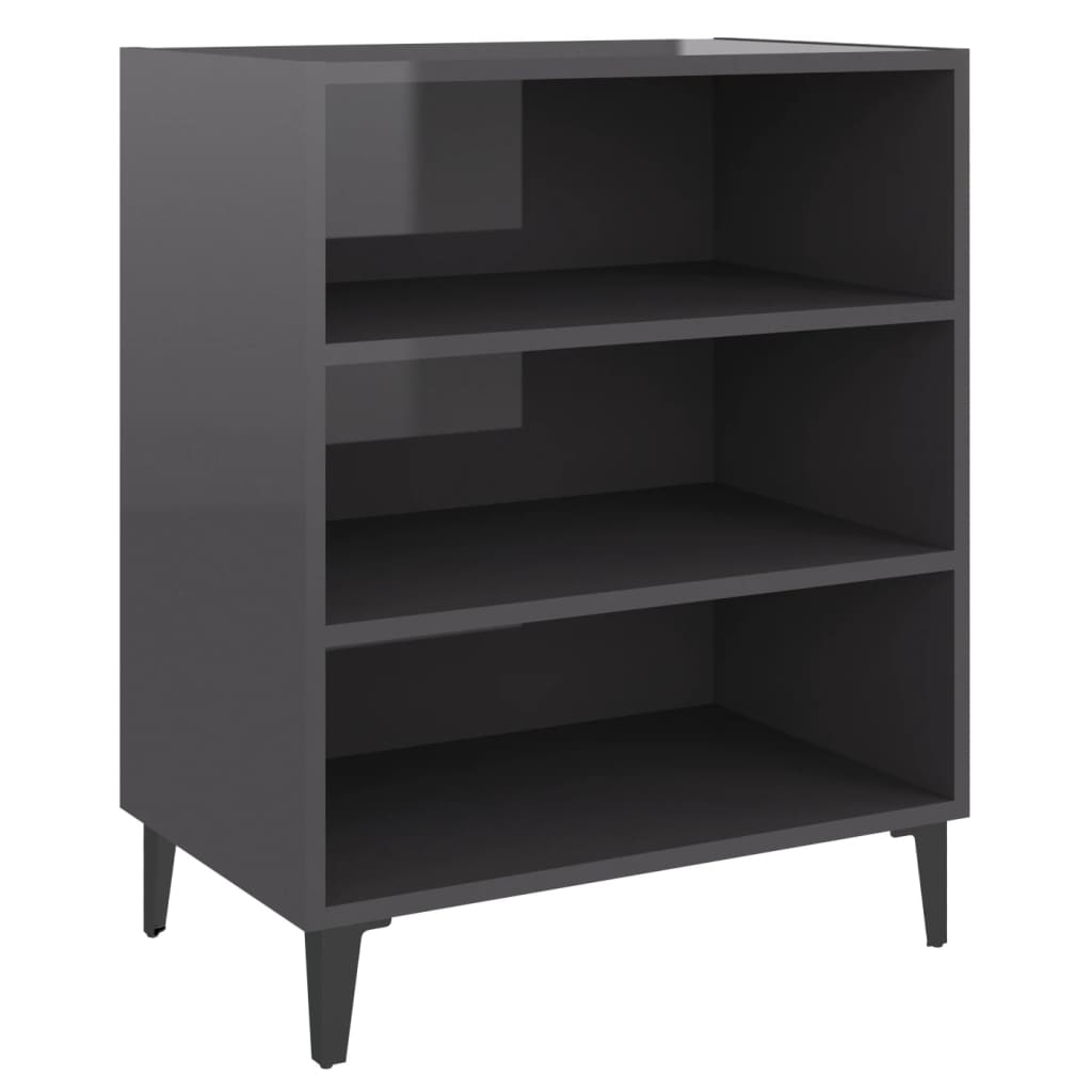 Συρταριέρα Γυαλιστερό Γκρι 57 x 35 x 70 εκ. από Επεξ. Ξύλο