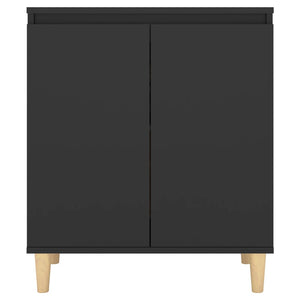 Μπουφές Μαύρος 60 x 35 x 70 εκ. από Επεξ. Ξύλο με Ξύλινα Πόδια - Pakobazaar