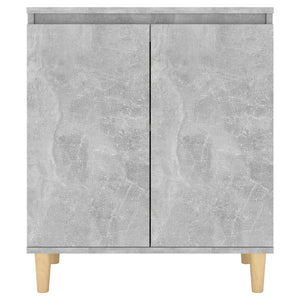 Ντουλάπι Γκρι Σκυρ. 60x35x70 εκ. Μασίφ Ξύλινα Πόδια Επεξ. Ξύλο - Pakobazaar