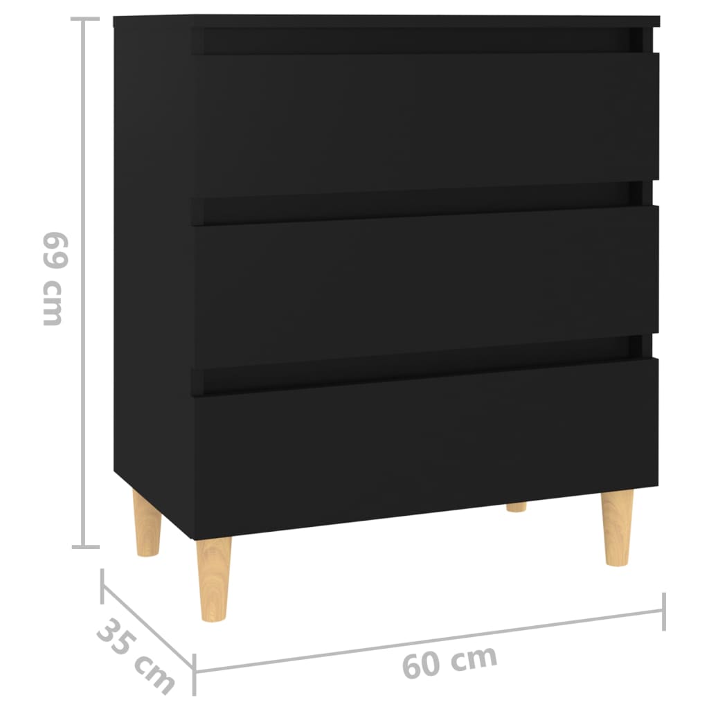 Συρταριέρα Μαύρη 60 x 35 x 69 εκ. από Μοριοσανίδα