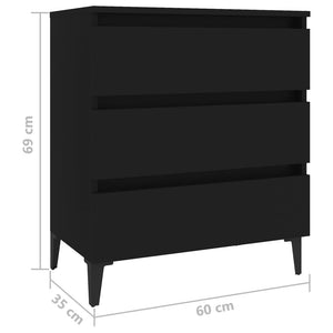 Συρταριέρα Μαύρη 60 x 35 x 69 εκ. από Μοριοσανίδα