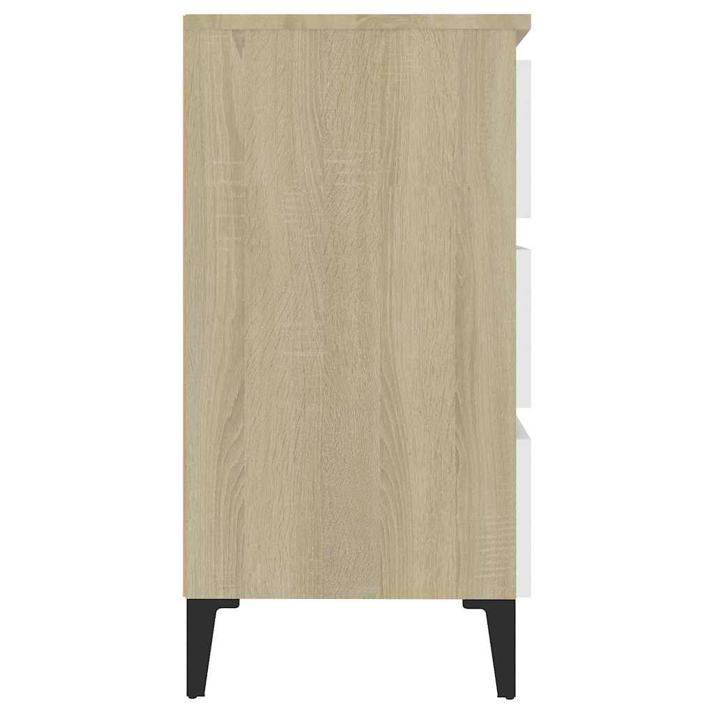 Συρταριέρα Λευκό / Sonoma Δρυς 60 x 35 x 69 εκ. από Επεξ. Ξύλο