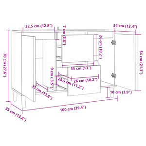 Μπουφές Sonoma δρυς 101 x 35 x 70 εκ. Επεξεργασμένο Ξύλο - Pakobazaar