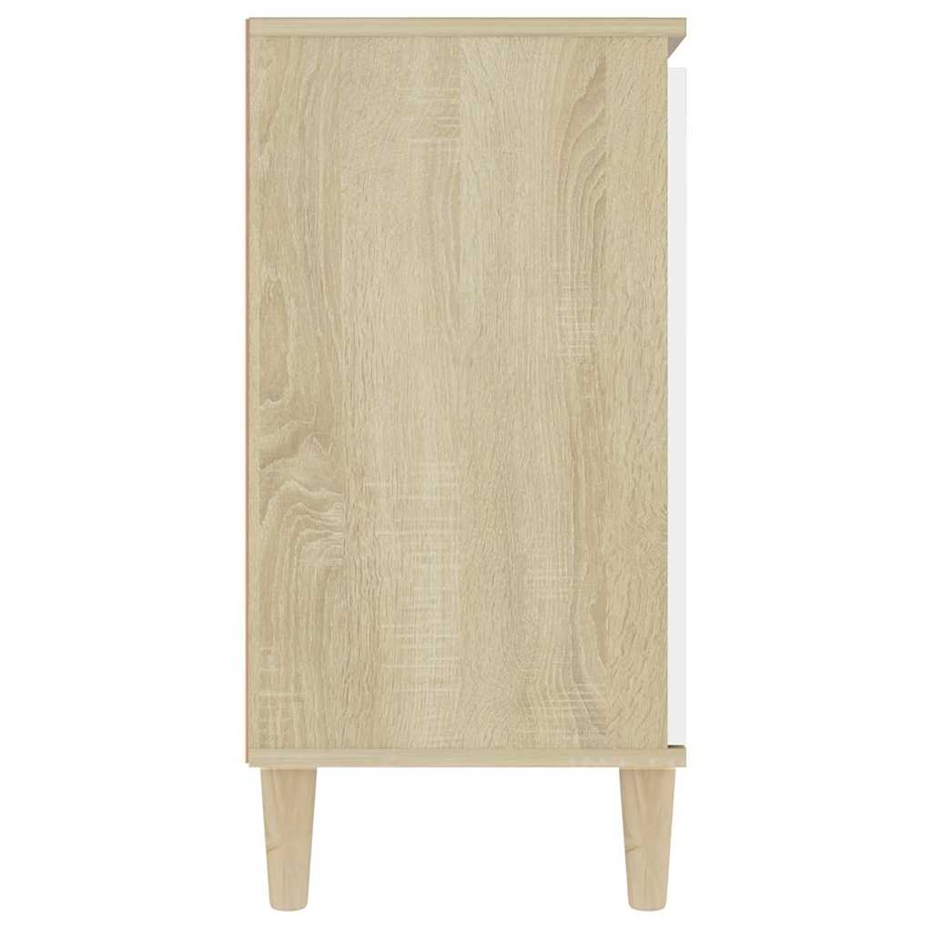 Μπουφές Λευκό / Sonoma Δρυς 101x35x70εκ. από Επεξεργασμένο Ξύλο