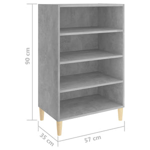 Ραφιέρα Γκρι Σκυροδέματος 57 x 35 x 90 εκ. από Επεξ. Ξύλο - Pakobazaar