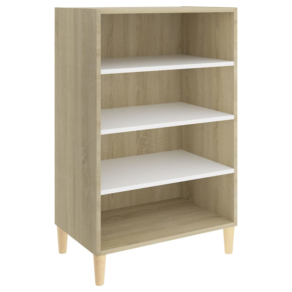 Ραφιέρα Λευκό και Sonoma Δρυς 57 x 35 x 90 εκ. από Επεξ. Ξύλο