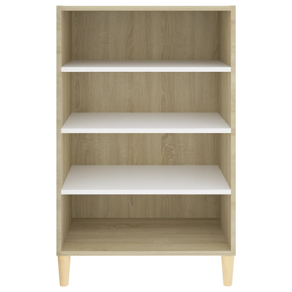 Ραφιέρα Λευκό και Sonoma Δρυς 57 x 35 x 90 εκ. από Επεξ. Ξύλο