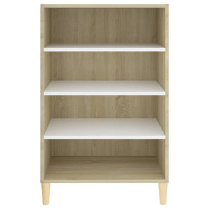 Ραφιέρα Λευκό και Sonoma Δρυς 57 x 35 x 90 εκ. από Επεξ. Ξύλο