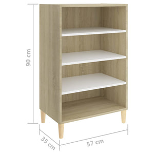 Ραφιέρα Λευκό και Sonoma Δρυς 57 x 35 x 90 εκ. από Επεξ. Ξύλο