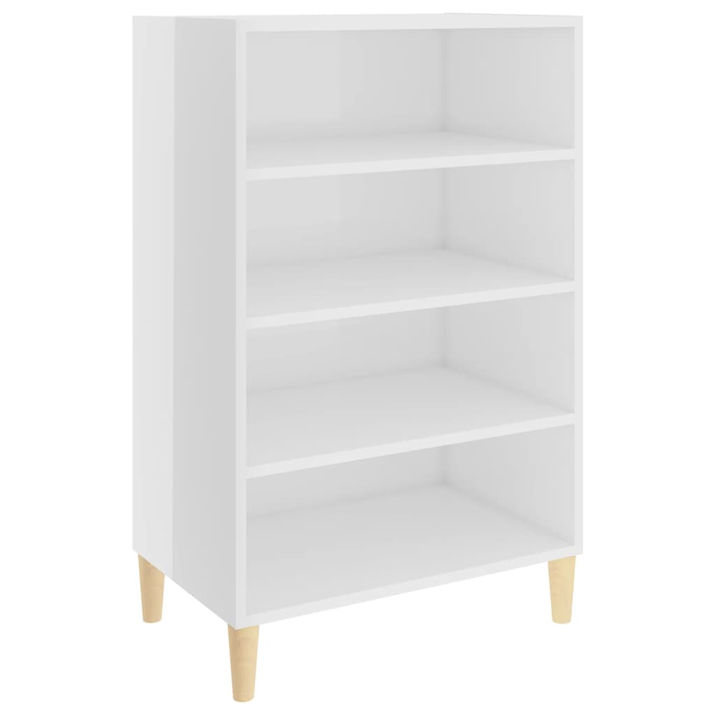 Ραφιέρα Γυαλιστερή Λευκή 57 x 35 x 90 εκ. από Επεξ. Ξύλο