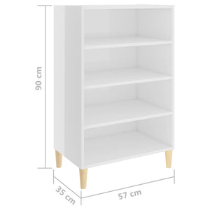 Ραφιέρα Γυαλιστερή Λευκή 57 x 35 x 90 εκ. από Επεξ. Ξύλο