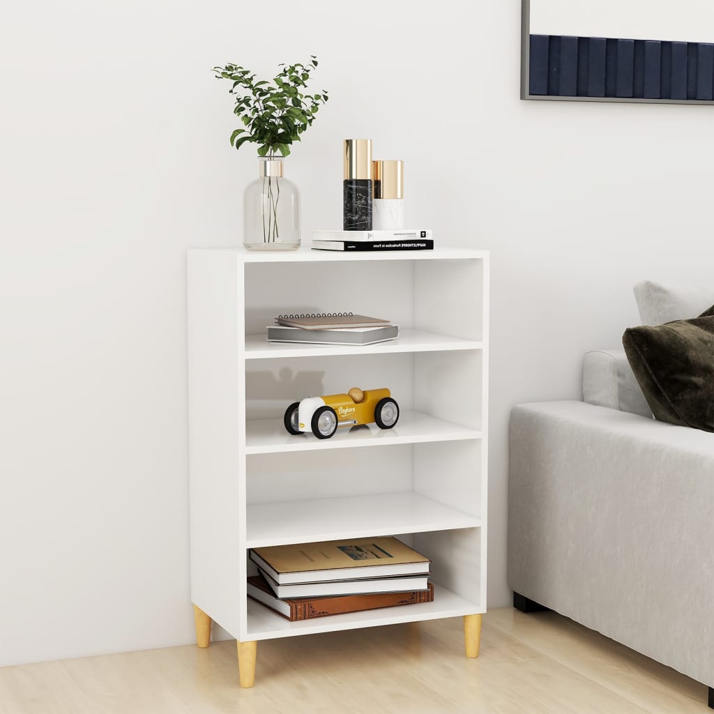 Ραφιέρα Γυαλιστερή Λευκή 57 x 35 x 90 εκ. από Επεξ. Ξύλο