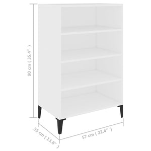 Ραφιέρα Λευκή 57 x 35 x 90 εκ. από Επεξ. Ξύλο