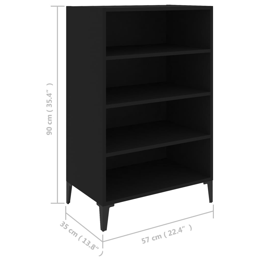 Ραφιέρα Μαύρη 57 x 35 x 90 εκ. από Επεξ. Ξύλο