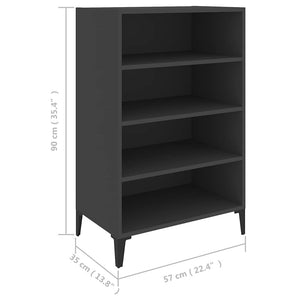 Ραφιέρα Γκρι 57 x 35 x 90 εκ. από Επεξ. Ξύλο