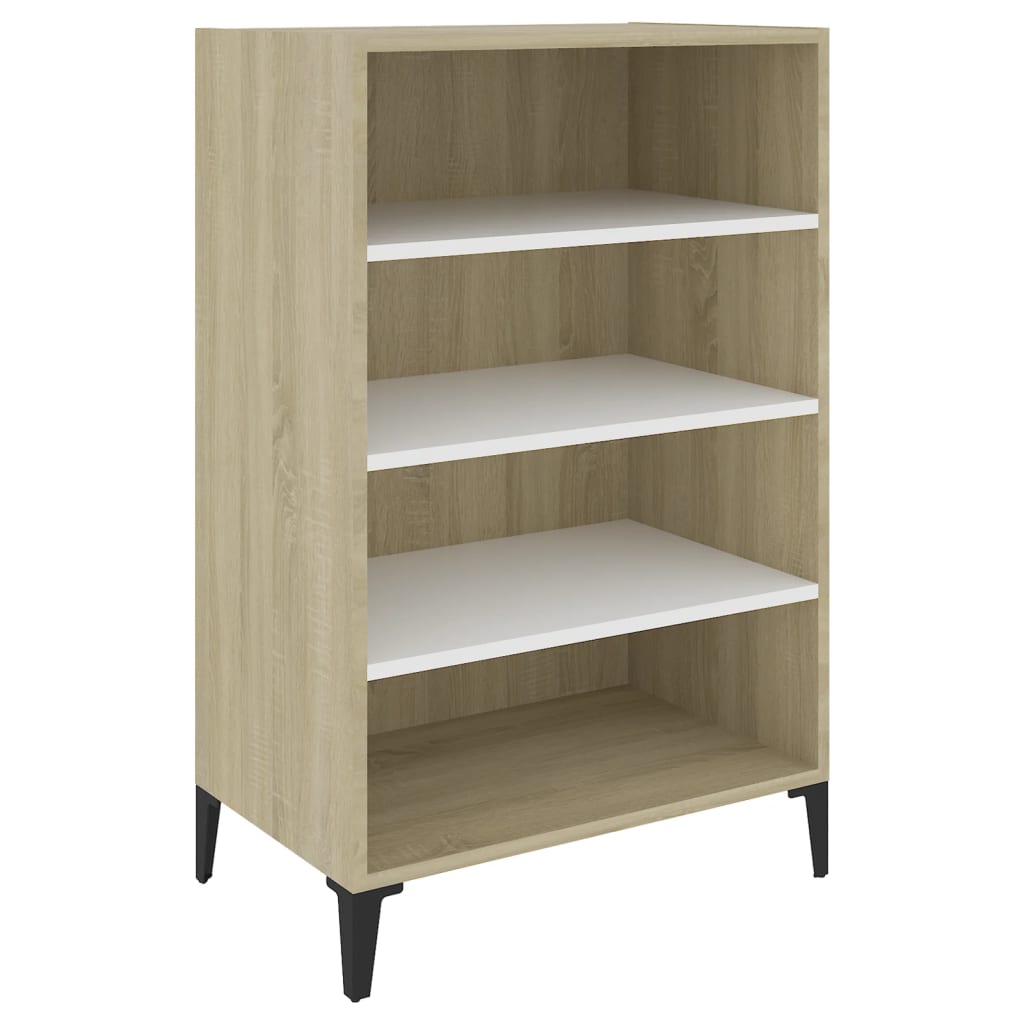 Ραφιέρα Λευκό και Sonoma Δρυς 57 x 35 x 90 εκ. από Επεξ. Ξύλο