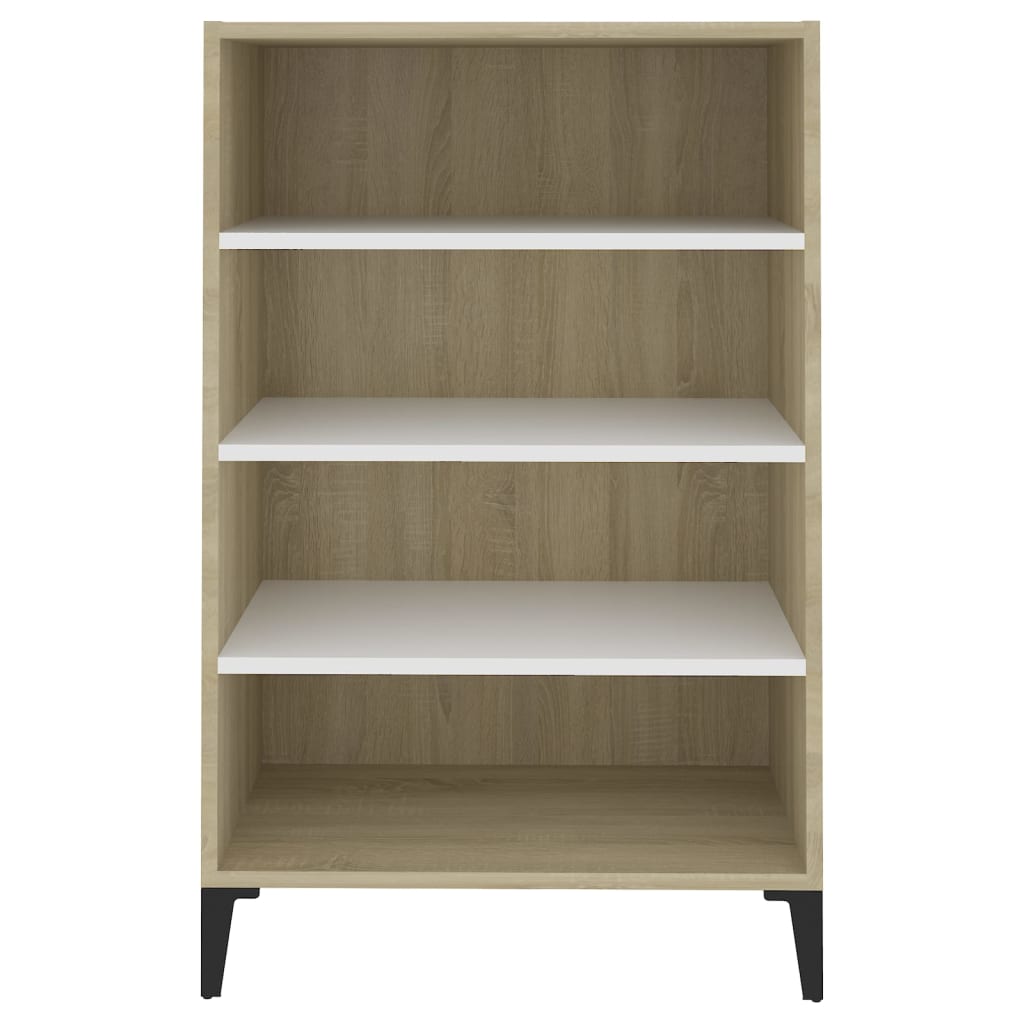 Ραφιέρα Λευκό και Sonoma Δρυς 57 x 35 x 90 εκ. από Επεξ. Ξύλο