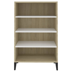 Ραφιέρα Λευκό και Sonoma Δρυς 57 x 35 x 90 εκ. από Επεξ. Ξύλο