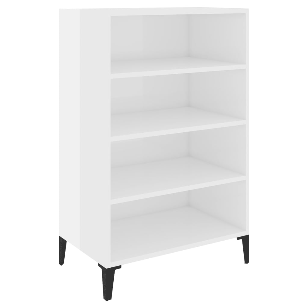 Ραφιέρα Γυαλιστερή Λευκή 57 x 35 x 90 εκ. από Επεξ. Ξύλο