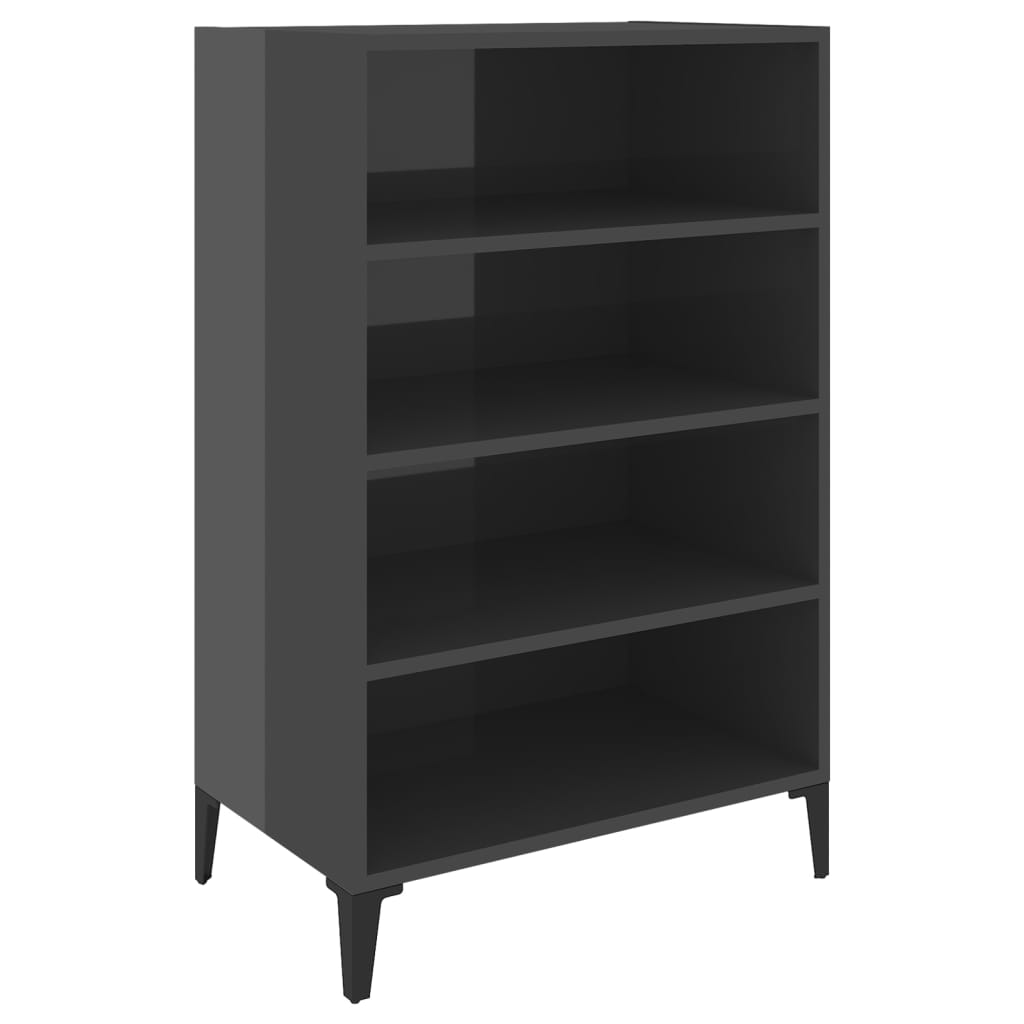 Ραφιέρα Γυαλιστερή Γκρι 57 x 35 x 90 εκ. από Επεξ. Ξύλο