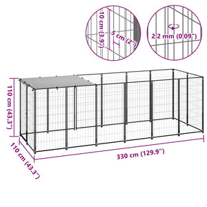 Σπιτάκι σκύλου Μαύρο 330 x 110 x 110 από Ατσάλι - PAKOBAZAAR