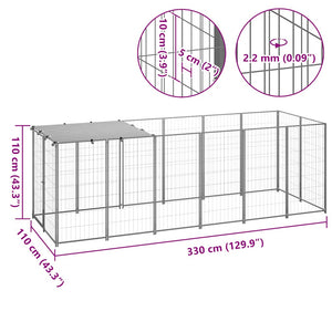 Σπιτάκι σκύλου Ασημί 330 x 110 x 110 από Ατσάλι - PAKOBAZAAR