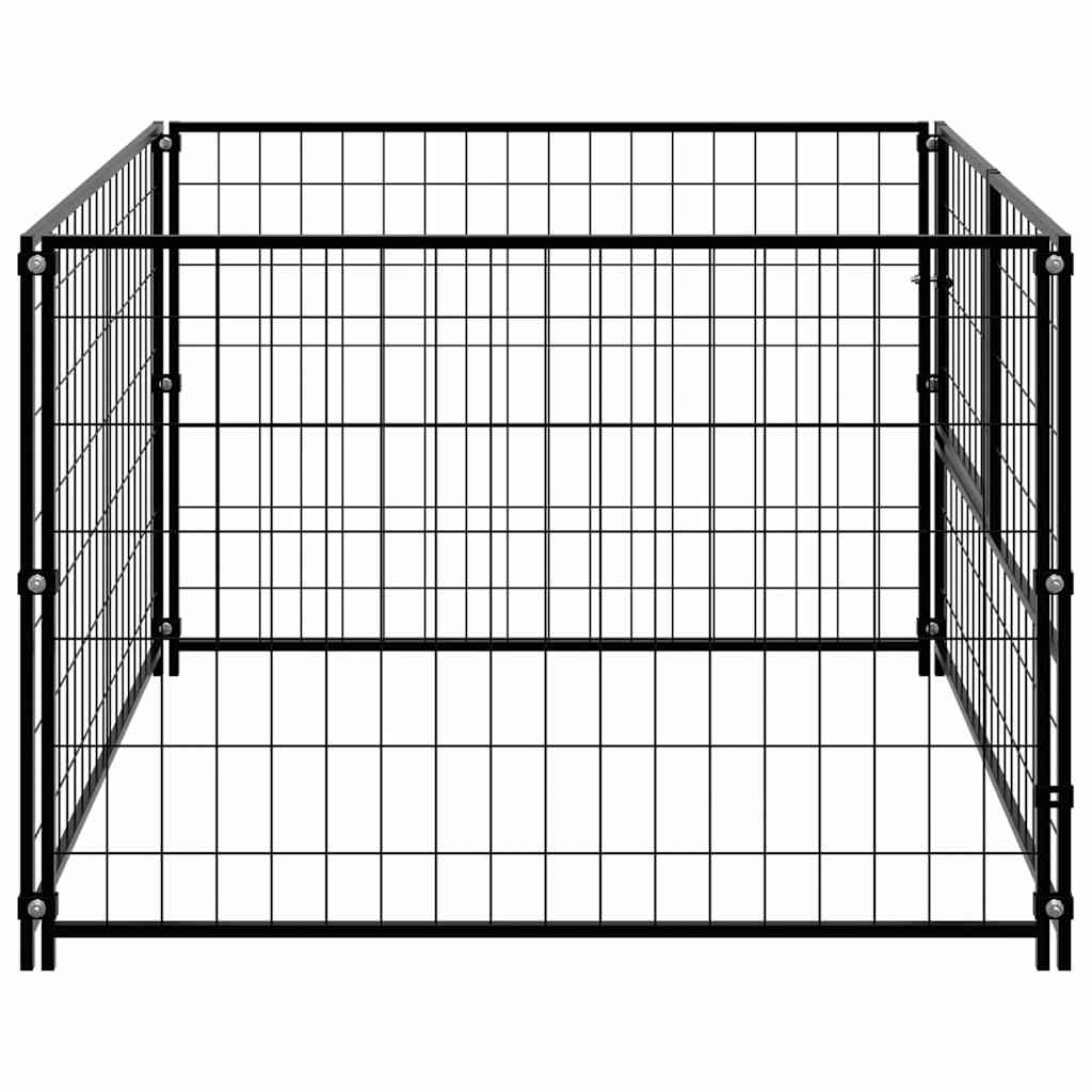 Σπιτάκι Σκύλου Μαύρο 100 x 100 x 70 εκ. Ατσάλινο - PAKOBAZAAR