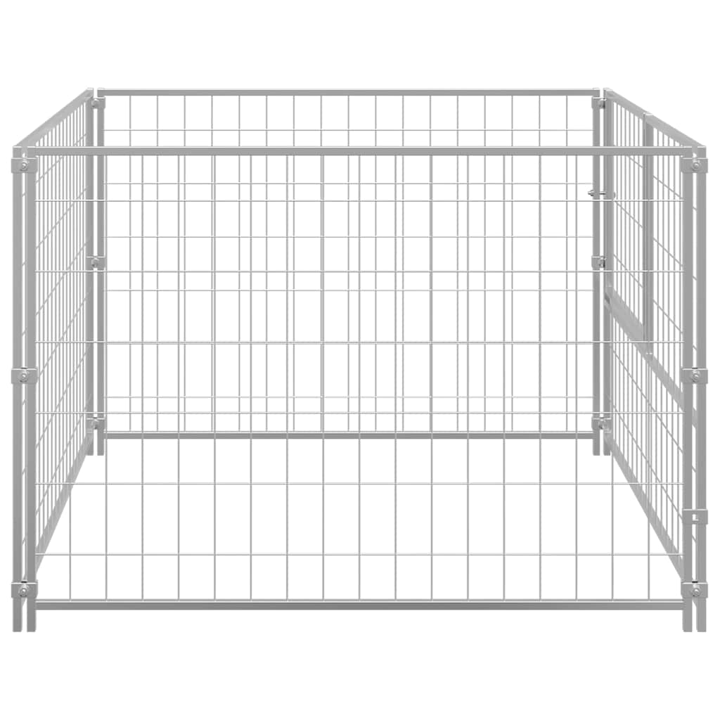 Σπιτάκι Σκύλου Ασημί 100 x 100 x 70 εκ. Ατσάλινο - PAKOBAZAAR