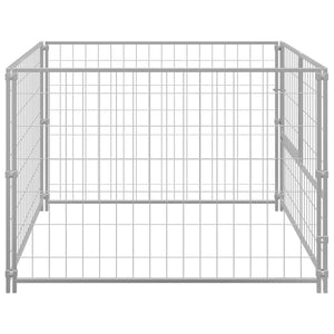 Σπιτάκι Σκύλου Ασημί 100 x 100 x 70 εκ. Ατσάλινο - PAKOBAZAAR