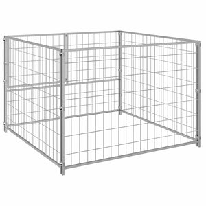 Σπιτάκι Σκύλου Ασημί 100 x 100 x 70 εκ. Ατσάλινο - PAKOBAZAAR