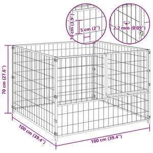Σπιτάκι Σκύλου Ασημί 100 x 100 x 70 εκ. Ατσάλινο - PAKOBAZAAR