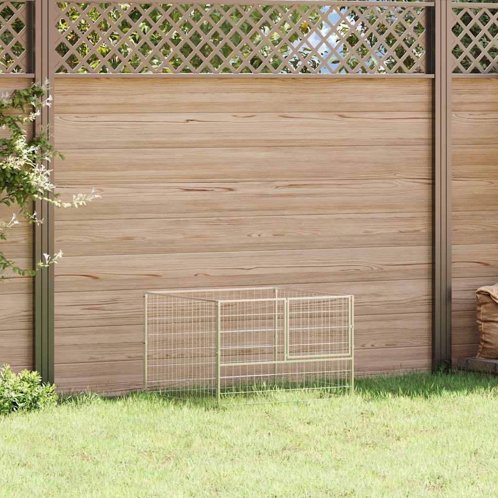 Σπιτάκι Σκύλου Ασημί 100 x 100 x 70 εκ. Ατσάλινο - PAKOBAZAAR