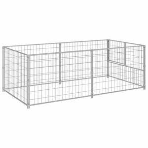 Σπιτάκι Σκύλου Ασημί 200 x 100 x 70 εκ. Ατσάλινο - PAKOBAZAAR